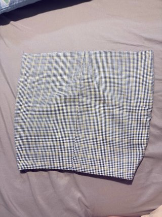 Falda profesional cuadros azul y amarillo