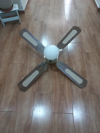 Ventilador de techo madera y cristal