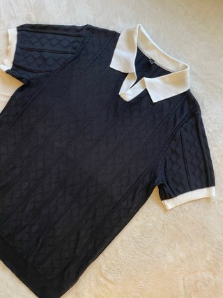 Polo negro hilo talla XS (equivale S/M)