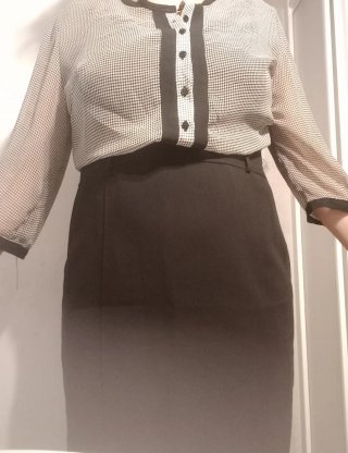 Vestido beige y negro talla 48