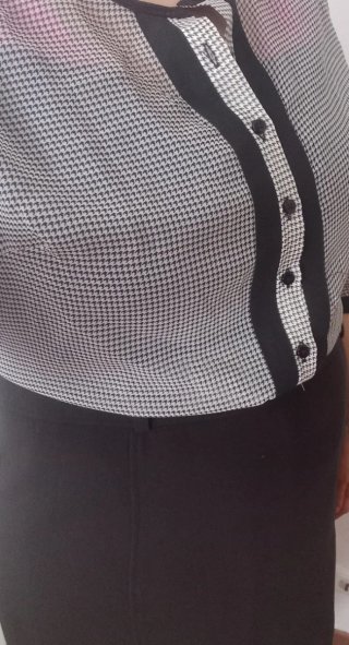 Vestido beige y negro talla 48