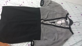 Vestido beige y negro talla 48