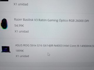 Portátil Gaming ASUS ROG Strix G16 + cascos + maus