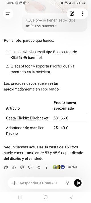 Cesta Bicicleta KLICKfix Portátil + Adaptador