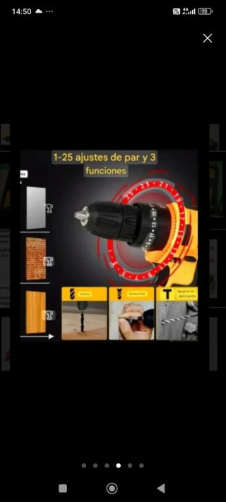 Taladro en maletín, herramientas y DOS BATERIAS