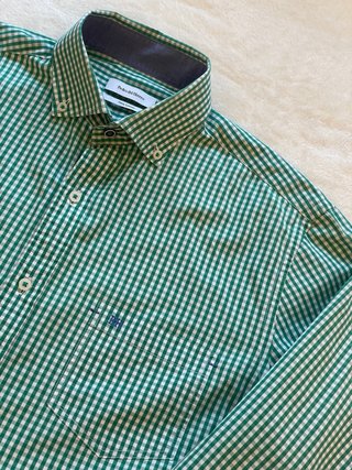 Camisa Pedro del Hierro cuadros verde y blanca