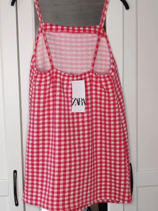 Vestito corto Zara quadri Vichy rosso S