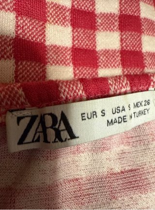 Vestito corto Zara quadri Vichy rosso S