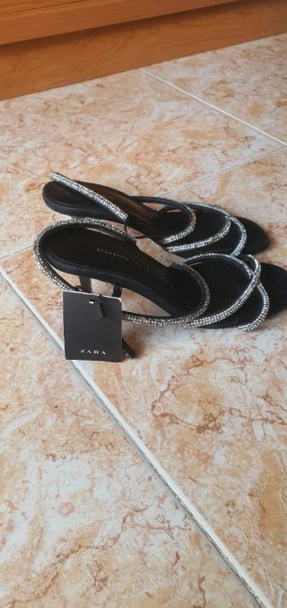 Tacones Zara Brillantes Talla 35