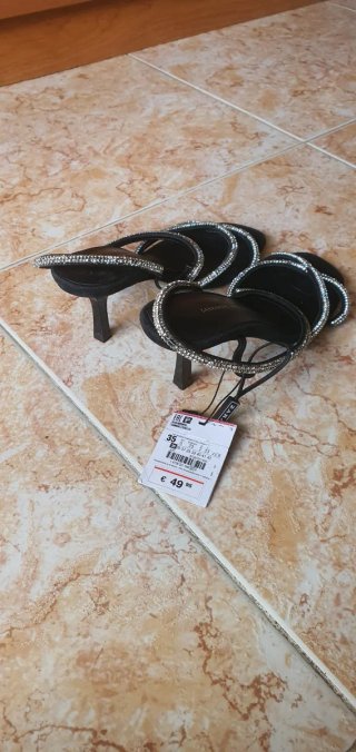 Tacones Zara Brillantes Talla 35