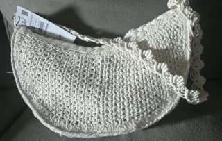 Bolso Zara Crochet Beige Talla M