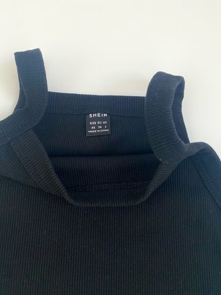 Top canalé  negro talla XS
