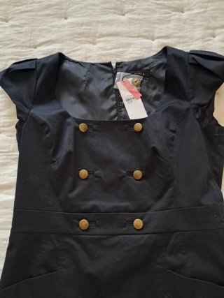 Vestido negro ANTEA manga caída
