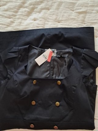 Vestido negro ANTEA manga caída