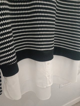 Jersey rayas blanco y negro mujer