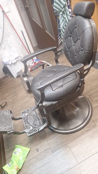Sillón Profesional Peluquería Negro/Plata