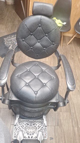 Sillón Profesional Peluquería Negro/Plata