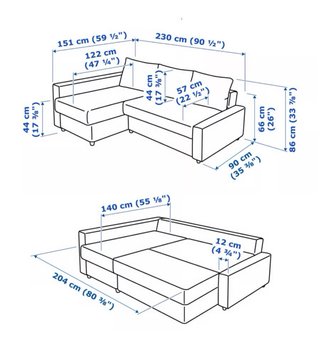 Sofá Cama Chaiselongue FRIHETEN Gris