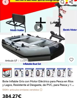 Barca hinchable con motor eléctrico para 2 persona