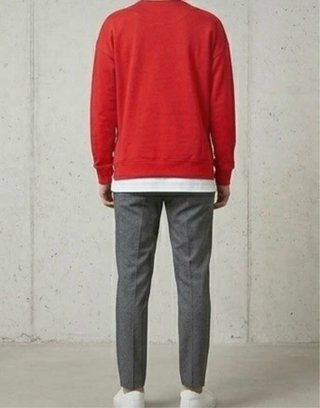 Sudadera Roja Doble Capa Cremalleras