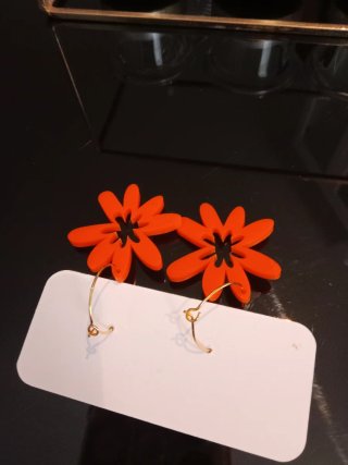 Pendientes Flor Naranja Vinuesa