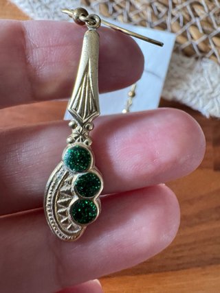 Pendientes Modernistas Latón y Verde