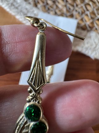 Pendientes Modernistas Latón y Verde
