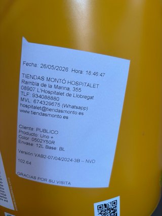 Pintura Montó Uno Plus SIN ABRIR (24L)