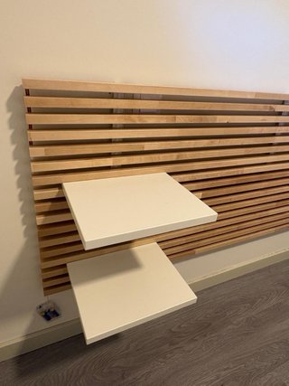 Cabecero cama madera con mesillas