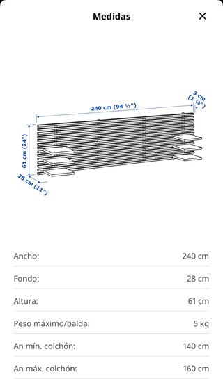Cabecero cama madera con mesillas