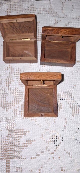 Lotto di 3 Scatole in Legno Antico