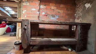 Banco de carpintero antiguo de madera