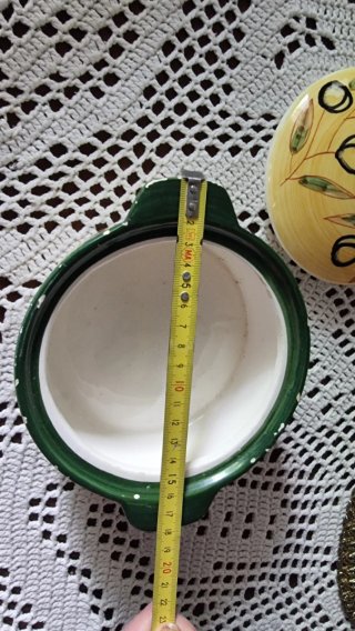 Pentola ceramica decorata vintage