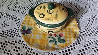 Pentola ceramica decorata vintage