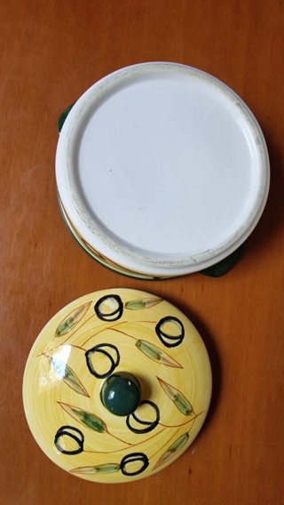 Pentola ceramica decorata vintage