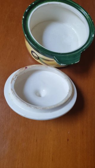 Pentola ceramica decorata vintage