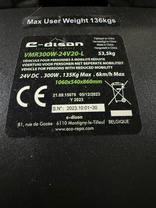 Scooter E~DISON VMR300W~24V-L