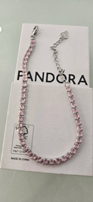 Pulsera Pandora Corazones Rosa y Plata