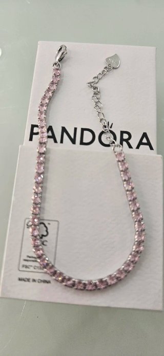 Pulsera Pandora Corazones Rosa y Plata