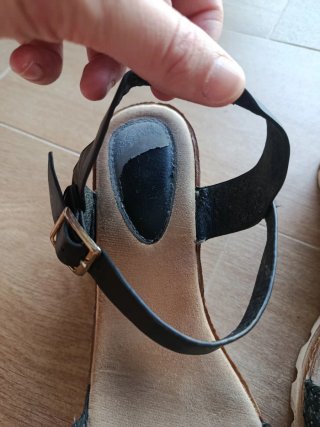 Sandalias de cuña negras talla 39