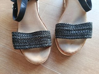 Sandalias de cuña negras talla 39