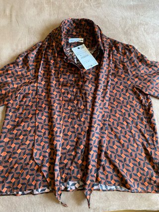 Blusa Zara Estampada Lazo XS