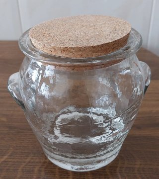 2 Botti in Vetro Grosso con Tappo di Sughero Antico