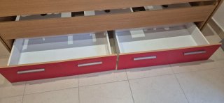 Letto a castello + scaffale + materassi