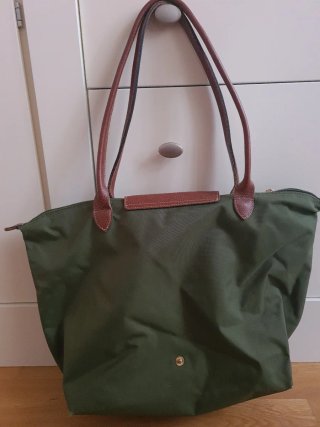 Bolso Longchamp Verde militar talla L asas largas