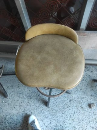 Sgabello da Bar Vintage Pelle e Metallo 2 unità