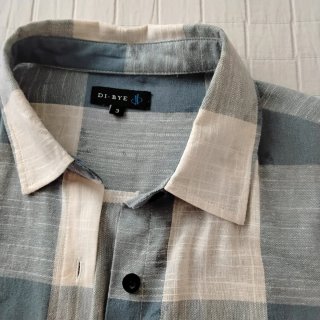Blusa larga cuadros azul y blanco OF BYE