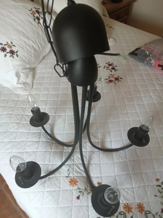 Lámpara de techo rústica negra