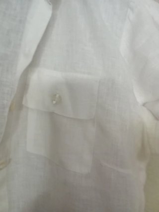 Camisa blanca manga corta de lino