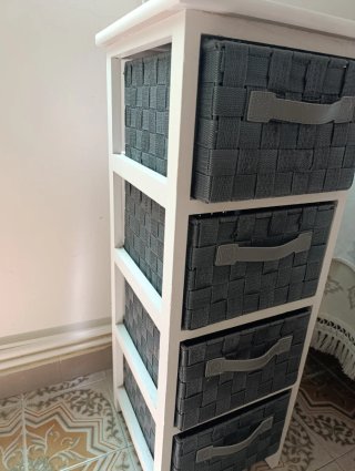 Mueble Cajonera Blanco y Gris